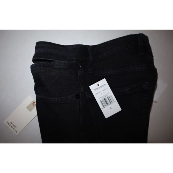 Good American Women's Sz 0/25 Black Good Legs w/Slit Waistband Skinny Jeans $159 - Picture 5 of 11